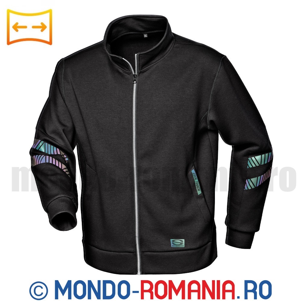 Hanorac negru din material elastic Cool BADGER