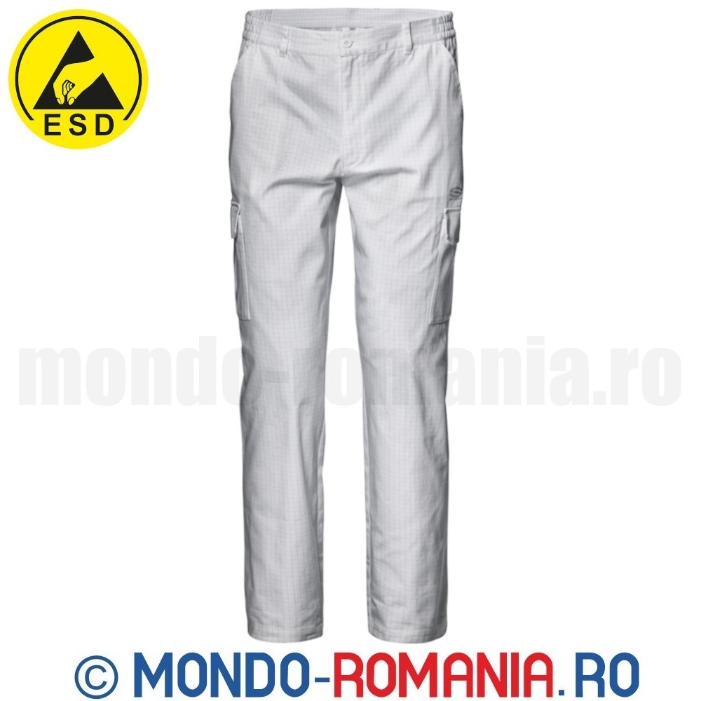 Pantaloni albi ESD - imbracaminte antistatica