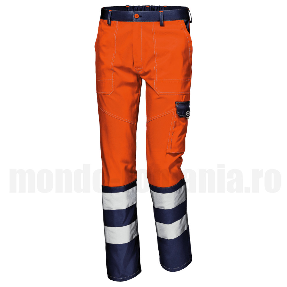 Pantaloni portocalii cu benzi reflectorizante - MISTRAL