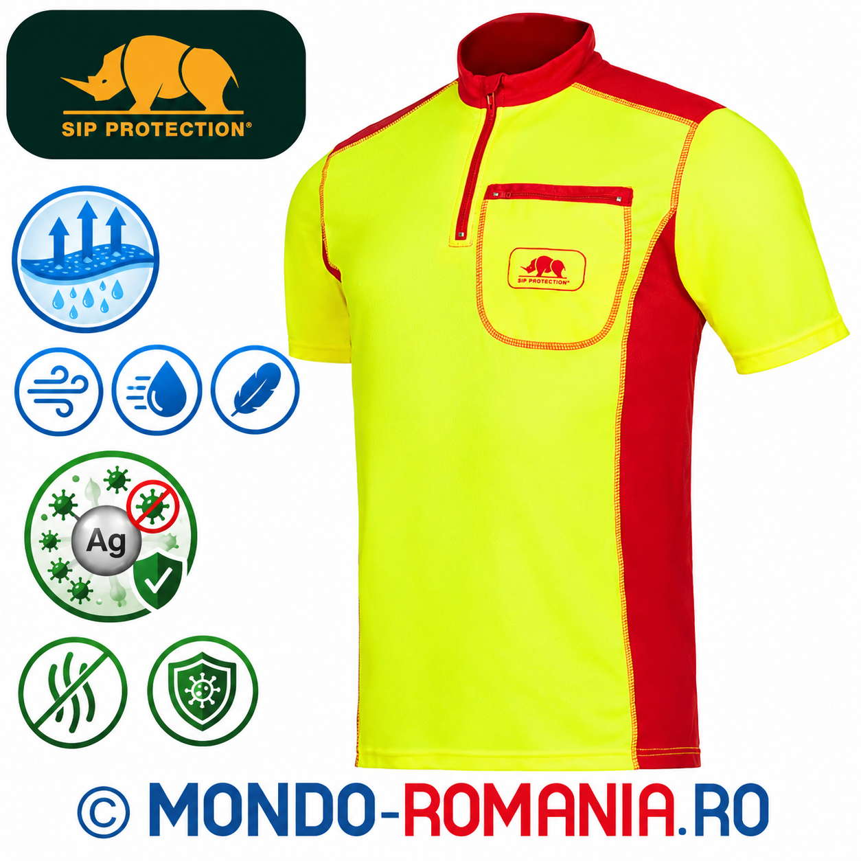 Tricou tehnic profesional cu mânecă scurtă - SIOEN Outdoor NANOSilver