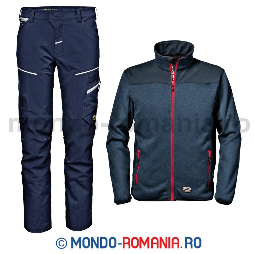 Pantaloni Gemini Guard si jacheta softshell Director bleumarin