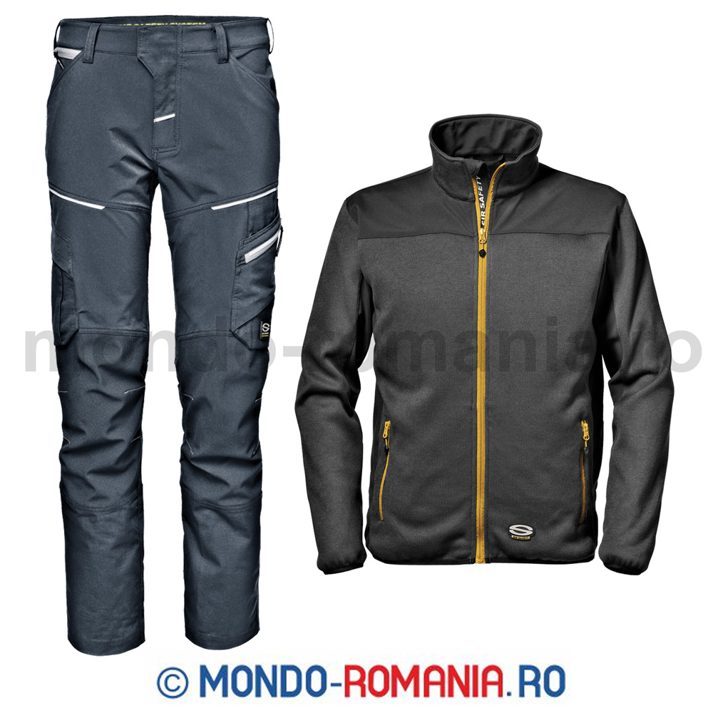 Pantaloni Gemini Guard si jacheta softshell Director gri