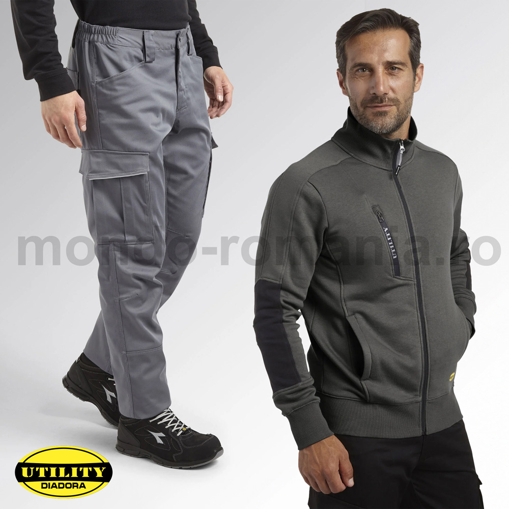 Jacheta Litework gri si pantaloni DIADORA Cargo Stretch