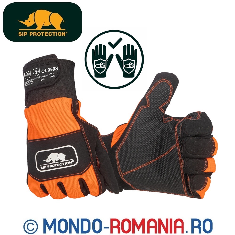 Manusi de protectie pe ambele maini, pentru lucru cu motofierastraul - clasa 2