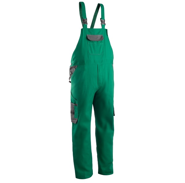 Pantaloni salopeta cu pieptar verde COVERGUARD - COMMANDER